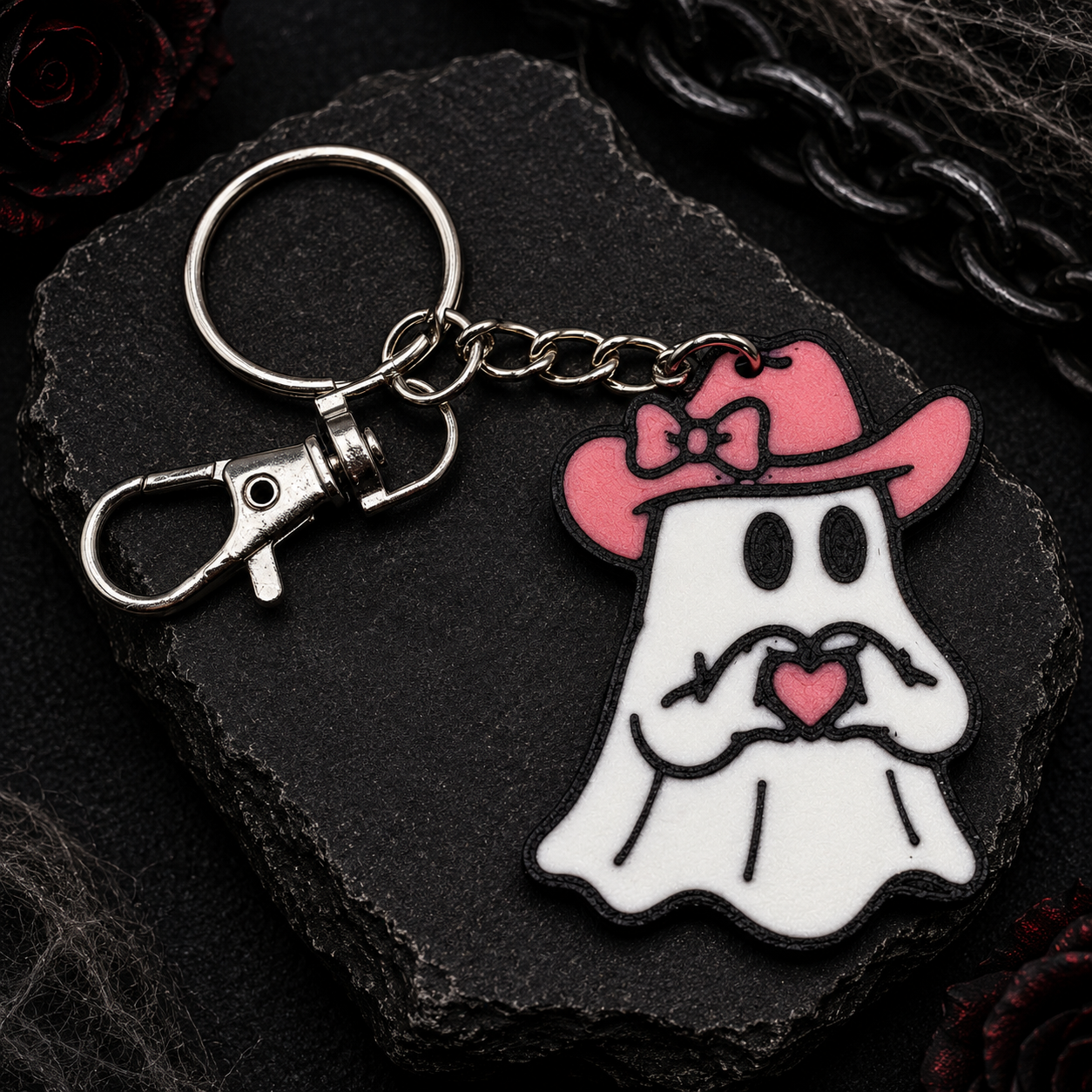 Rosie the Cowgirl Ghost Keychain