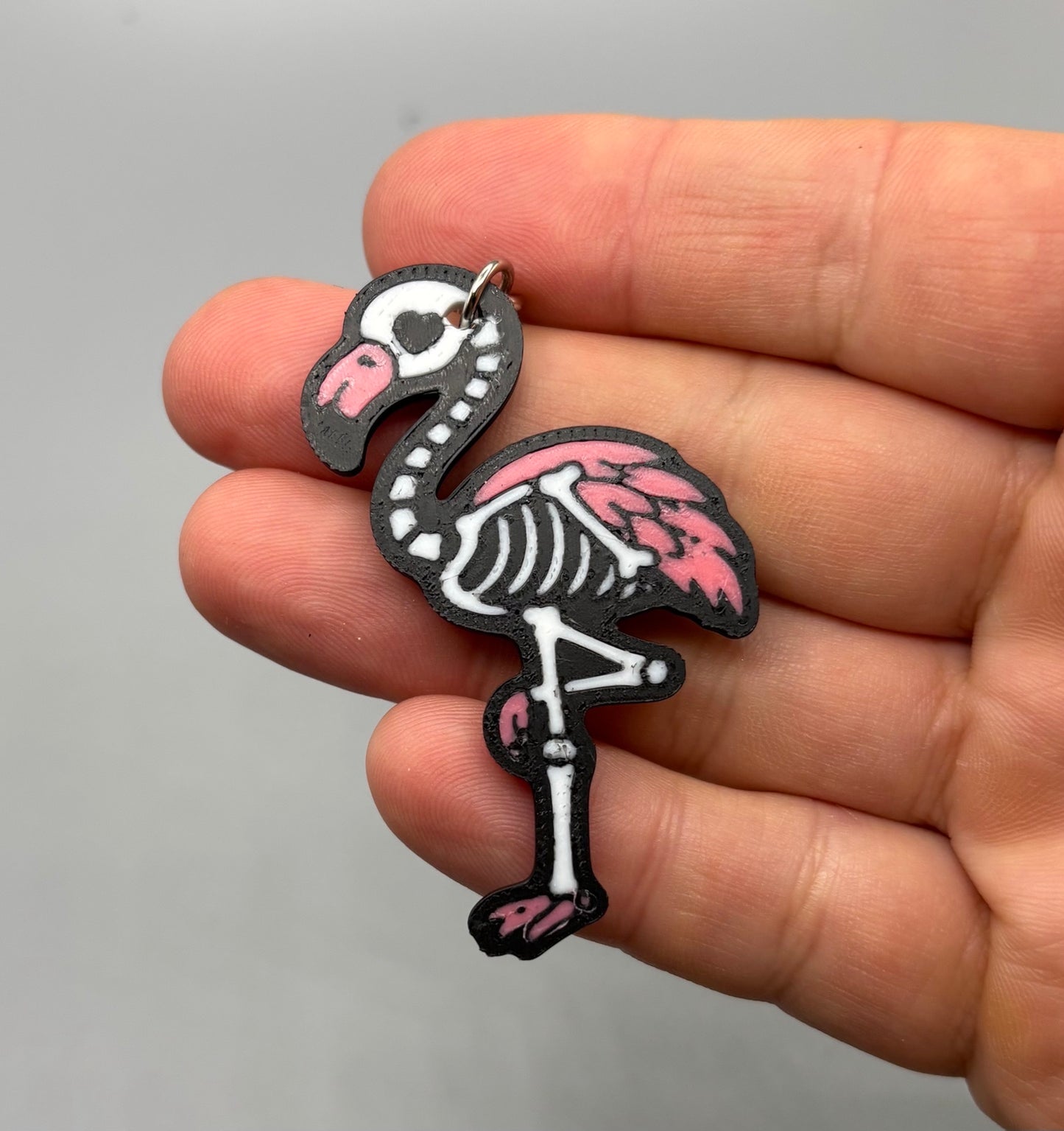 Skeleton Flamingo Keychain