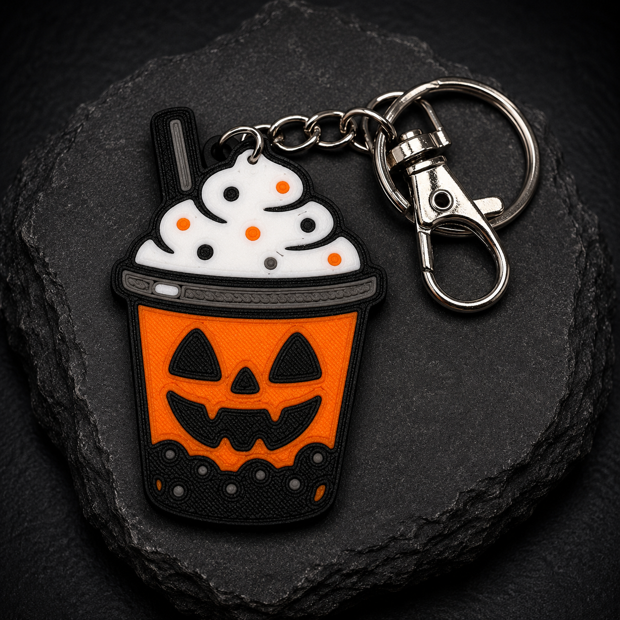 Pumpkin Bubble Tea Keychain