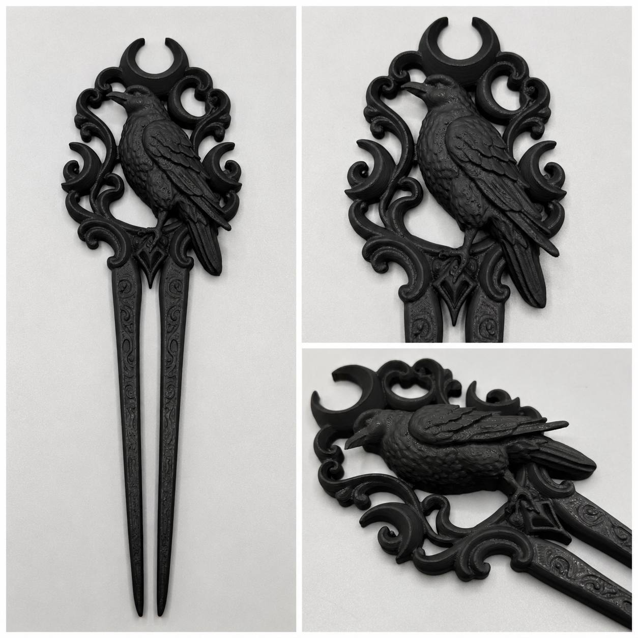 Raven Moon Gothic Hair Fork