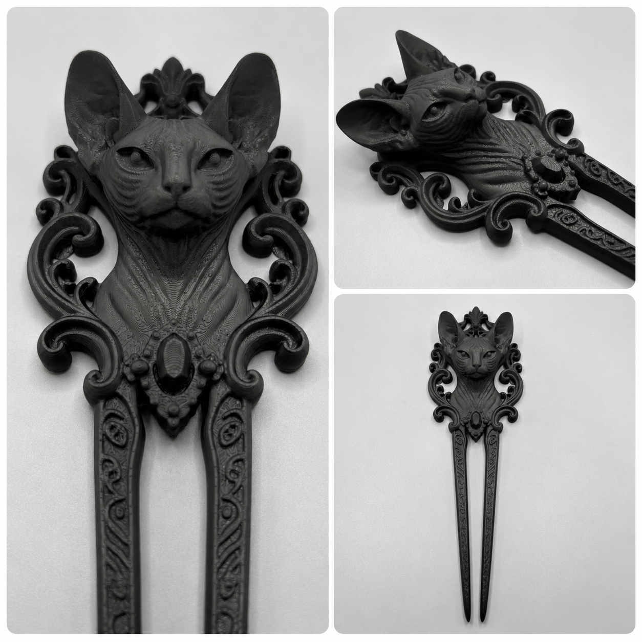Sphynx Cat Gothic Hair Fork