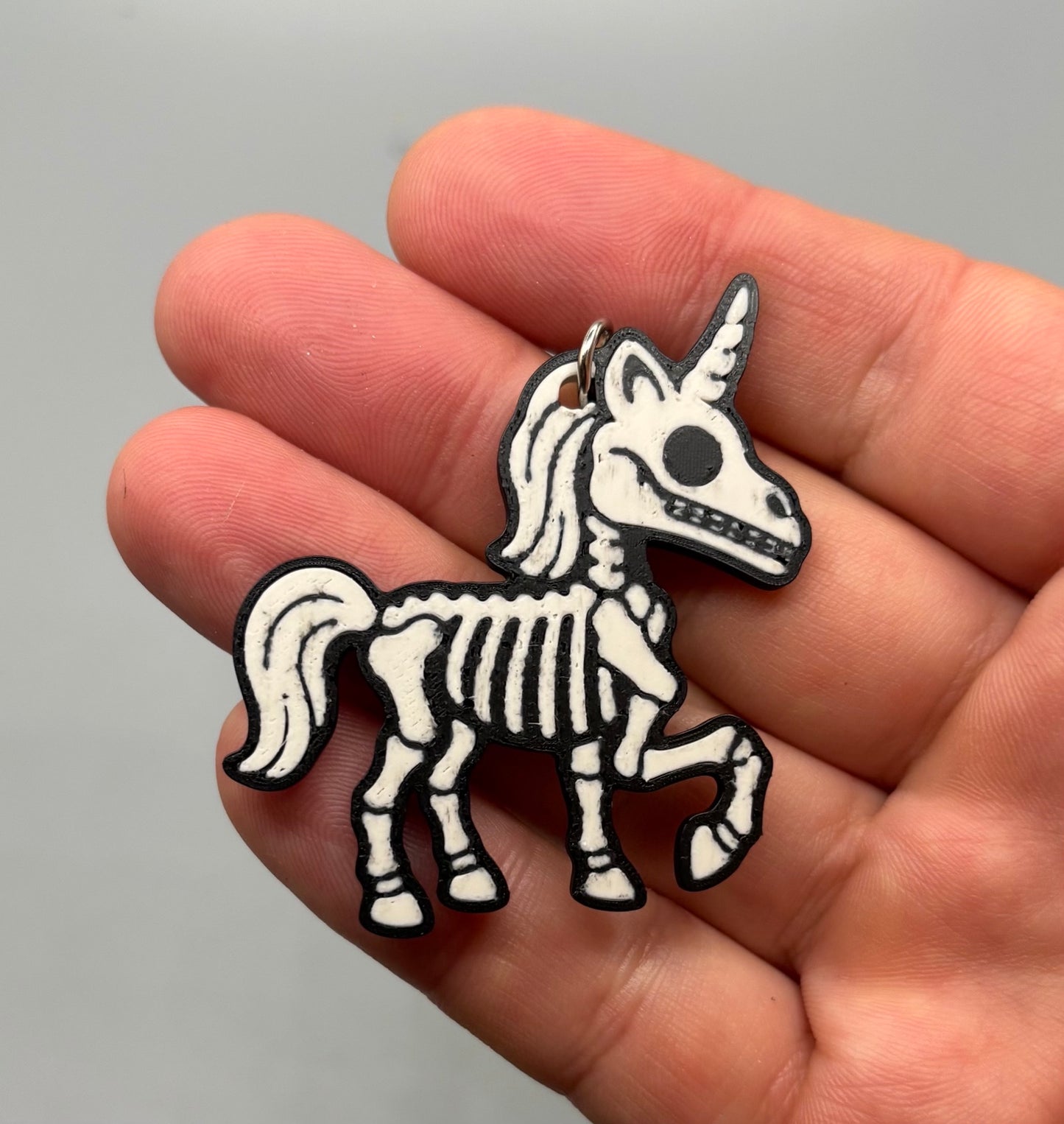 Skeleton Unicorn Keychain