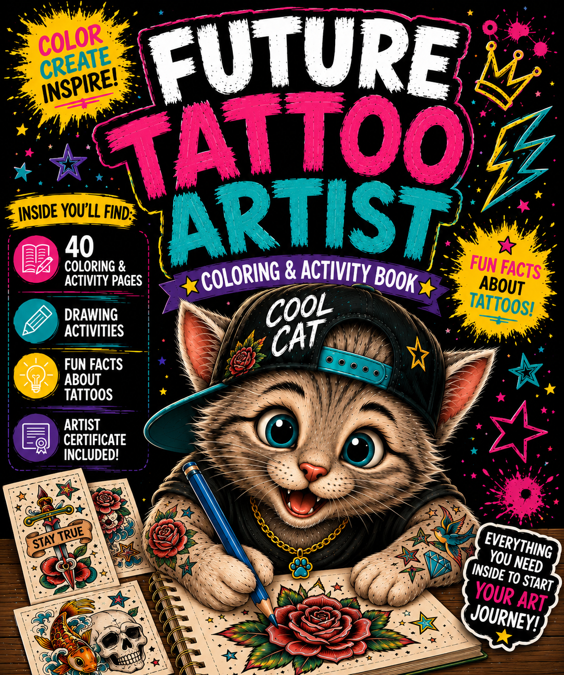 Future Tattoo Artist Coloring & Activity Book