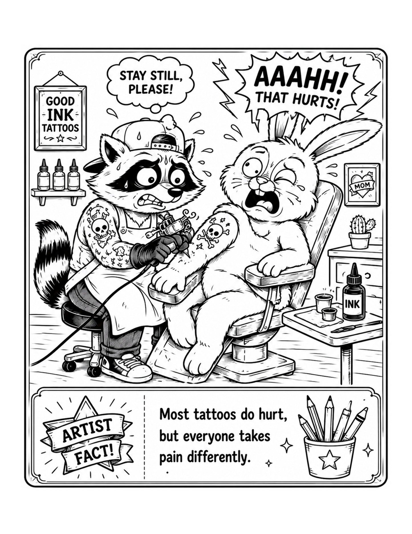Future Tattoo Artist Coloring & Activity Book