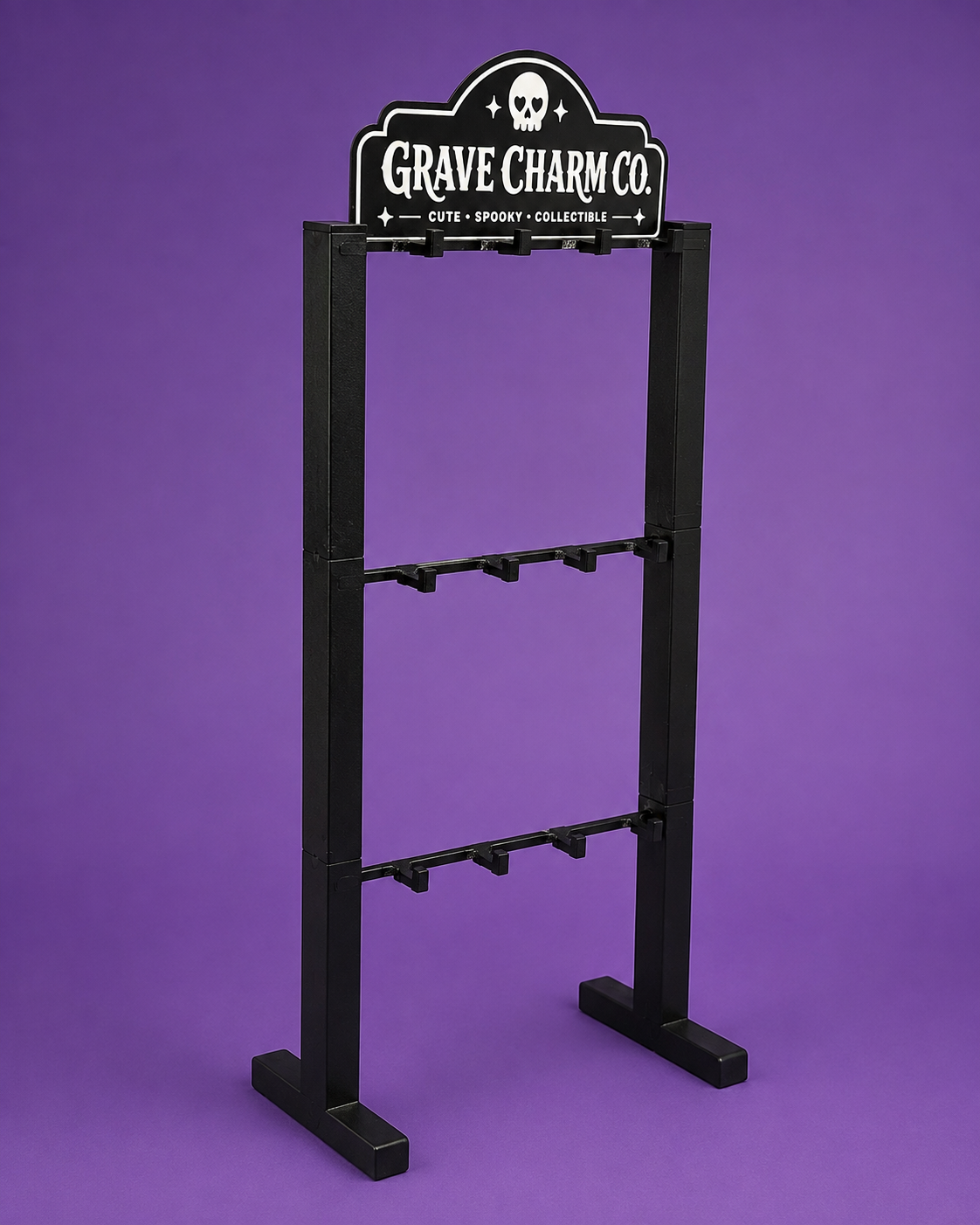 Premium 3-Tier Countertop Keychain Display Rack – 12 Style / 60 Piece Capacity  DESCRIPTION