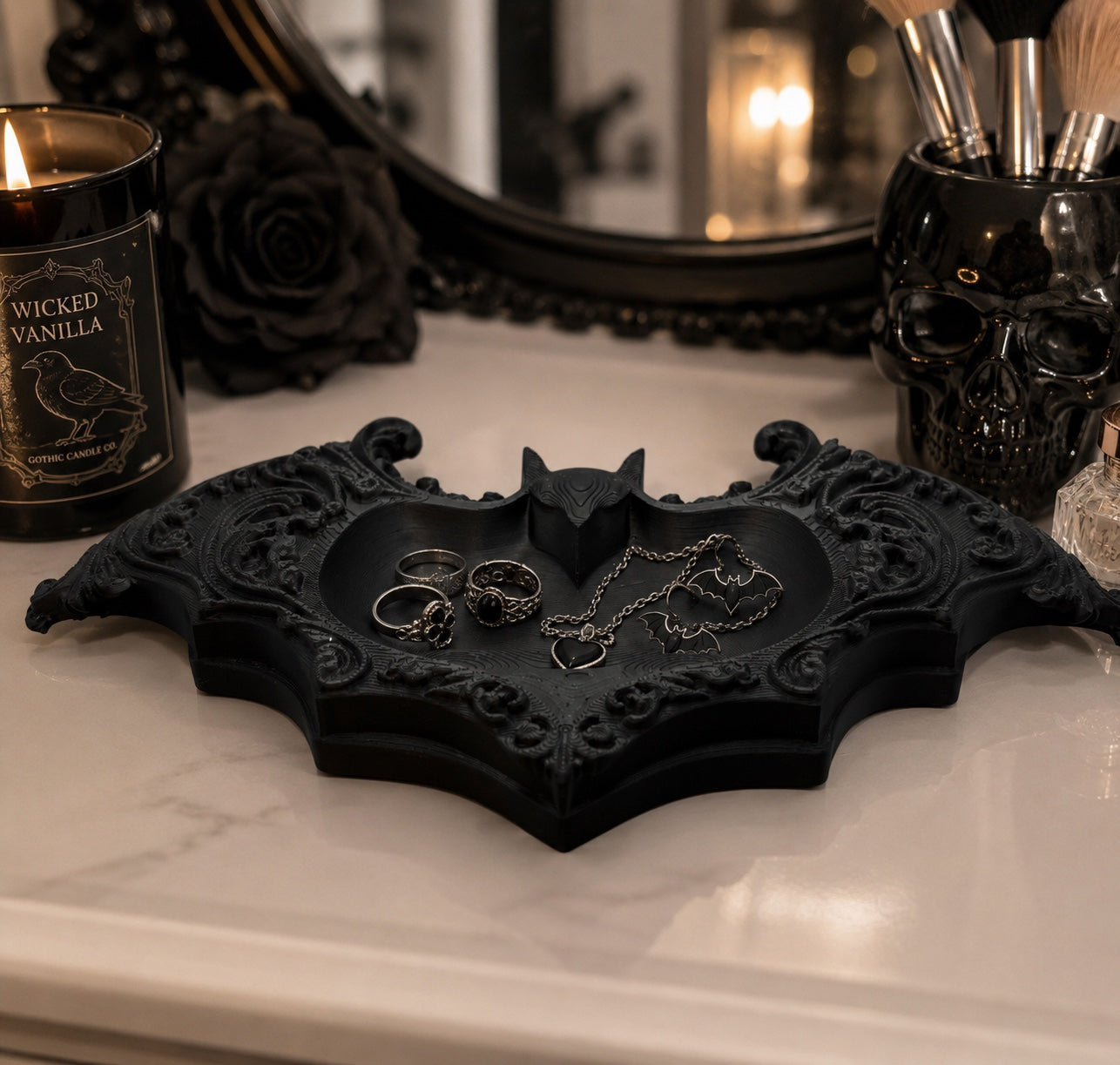 Gothic Bat Jewelry Dish