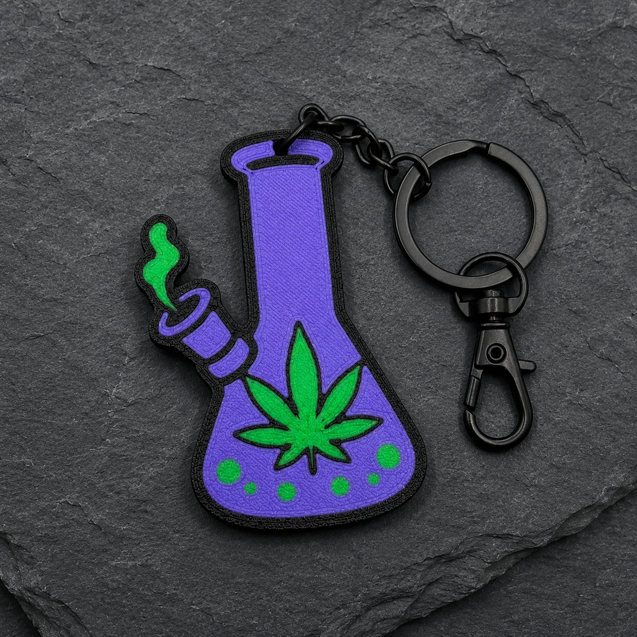 Purple Bong Leaf Keychain