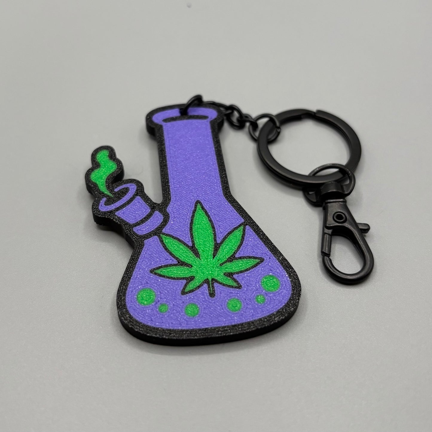 Purple Bong Leaf Keychain