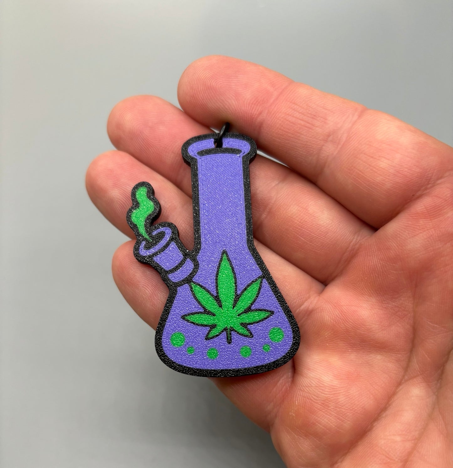 Purple Bong Leaf Keychain