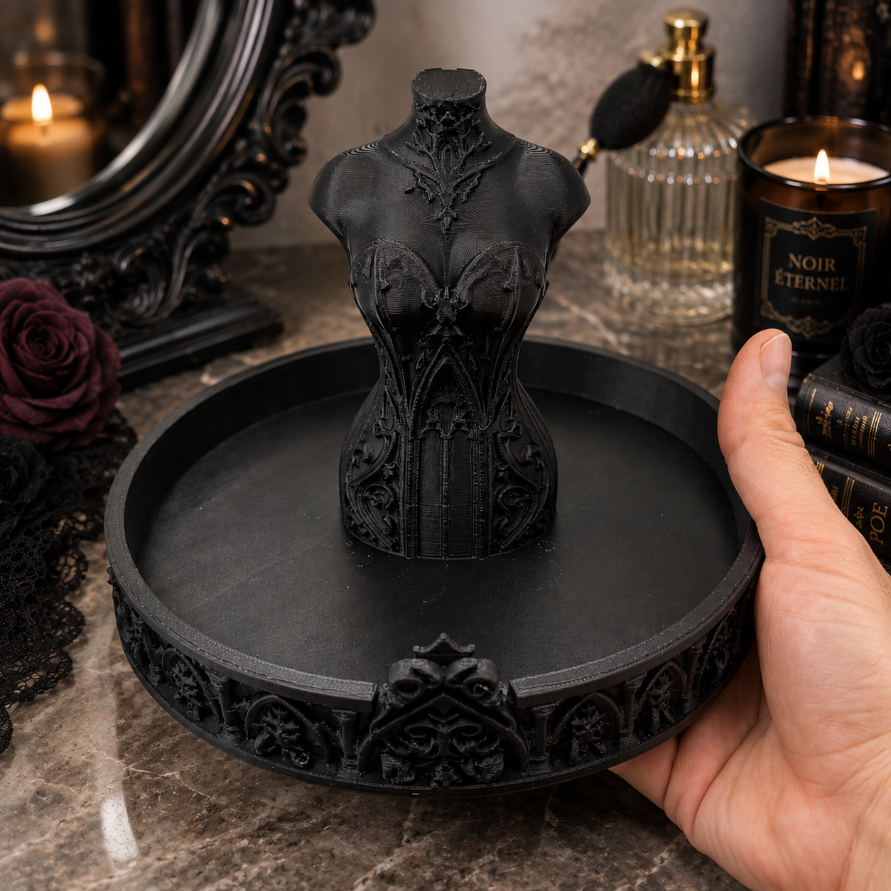 Gothic Mannequin Jewelry Tray Organizer