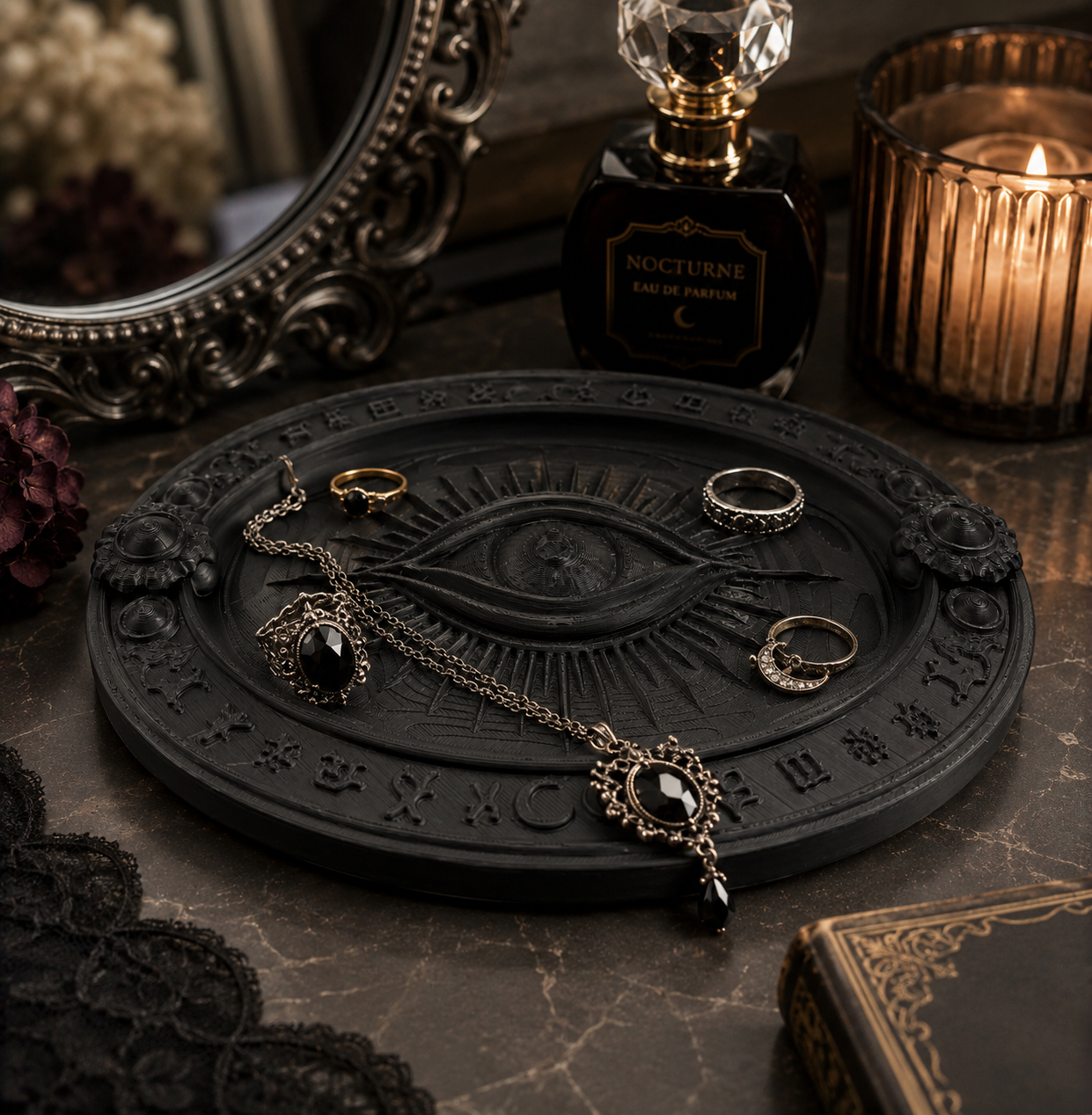 Gothic All-Seeing Eye Jewelry Tray