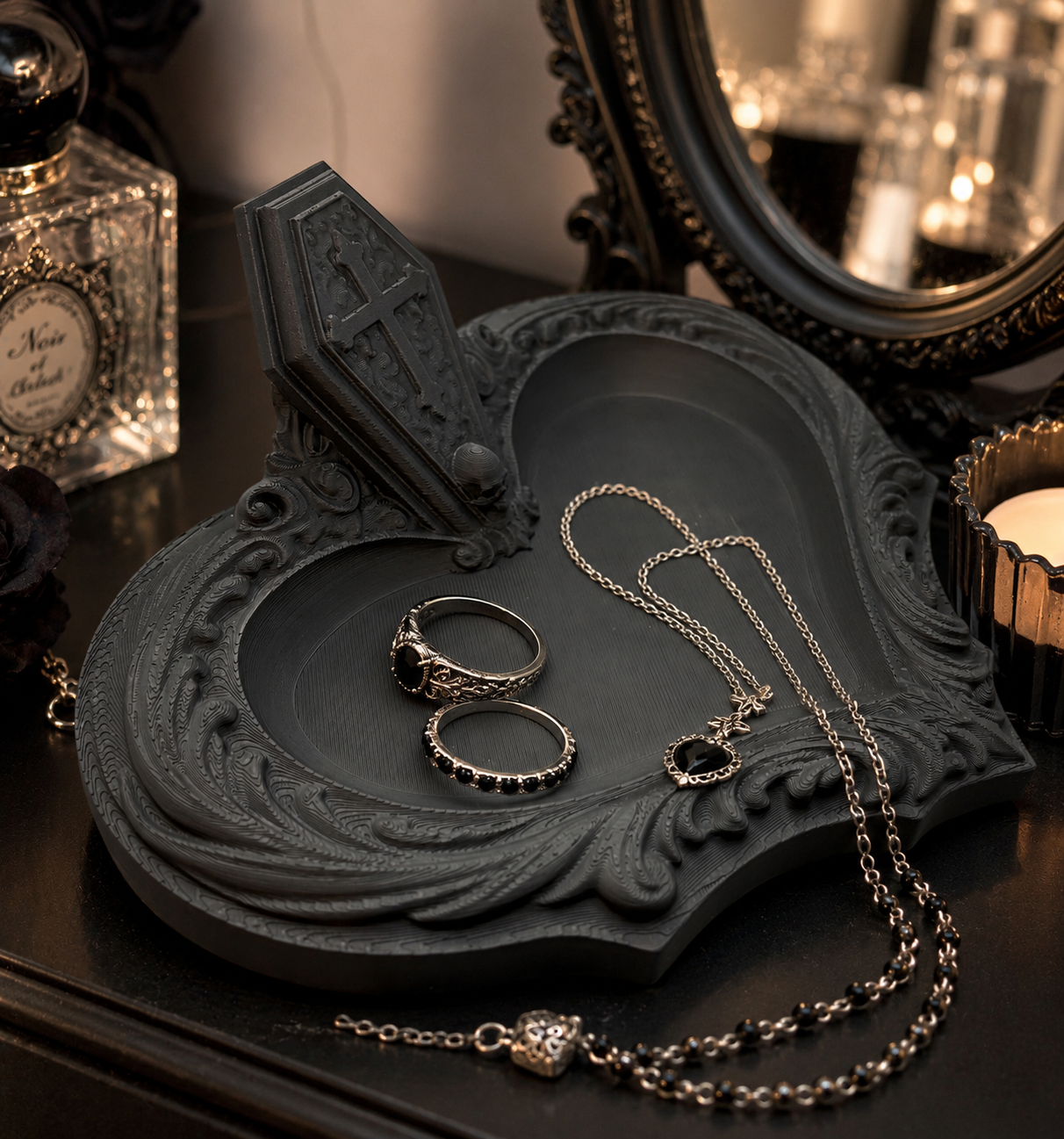 Gothic Heart Jewelry Tray