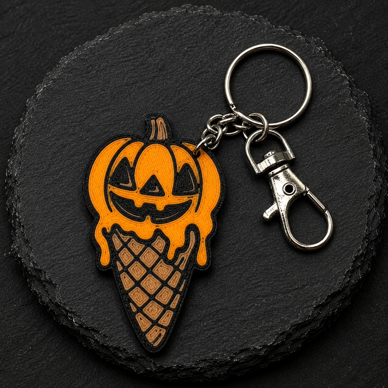 Pumpkin Cone Keychain
