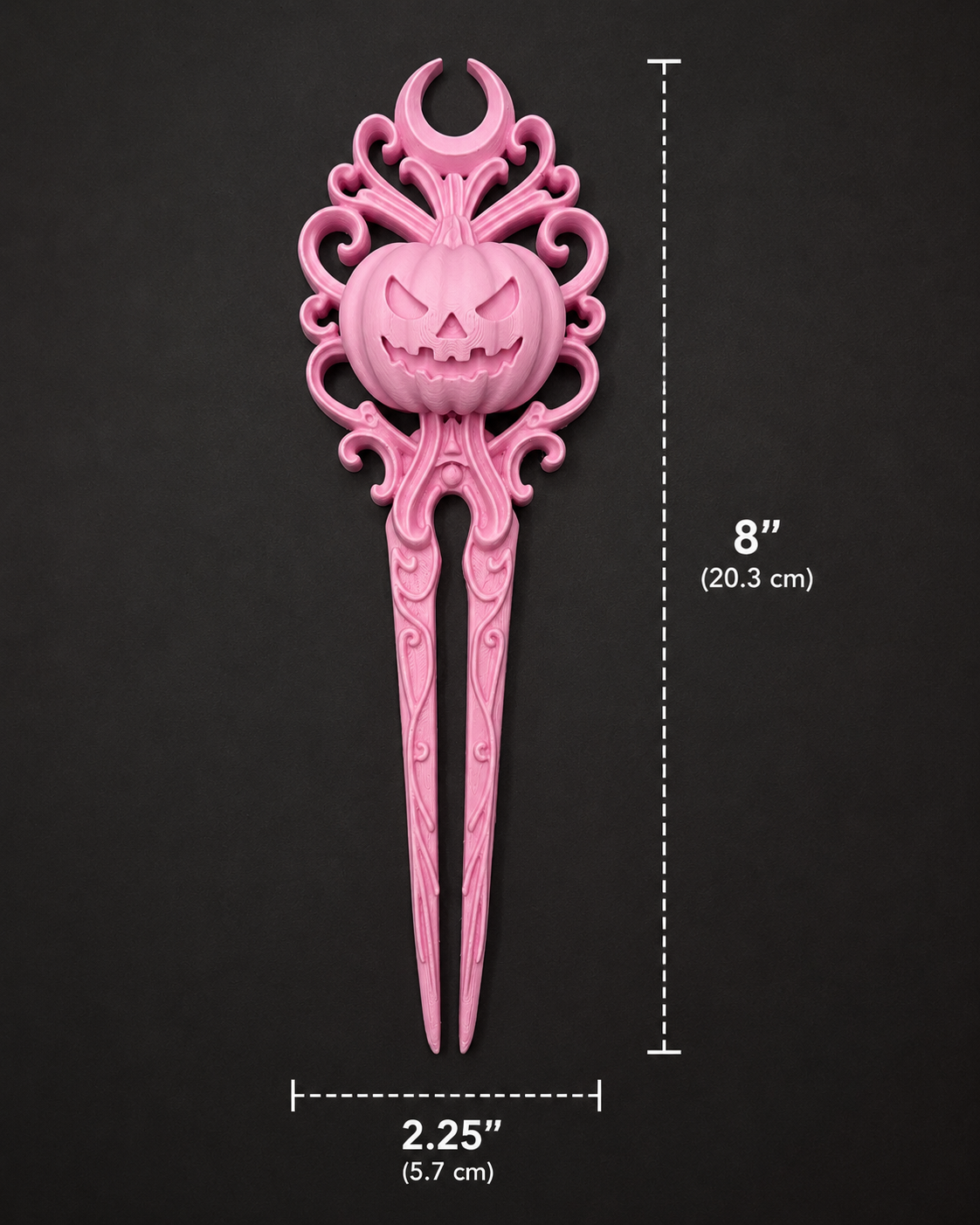 Pink Jack-O’-Lantern Gothic Hair Fork