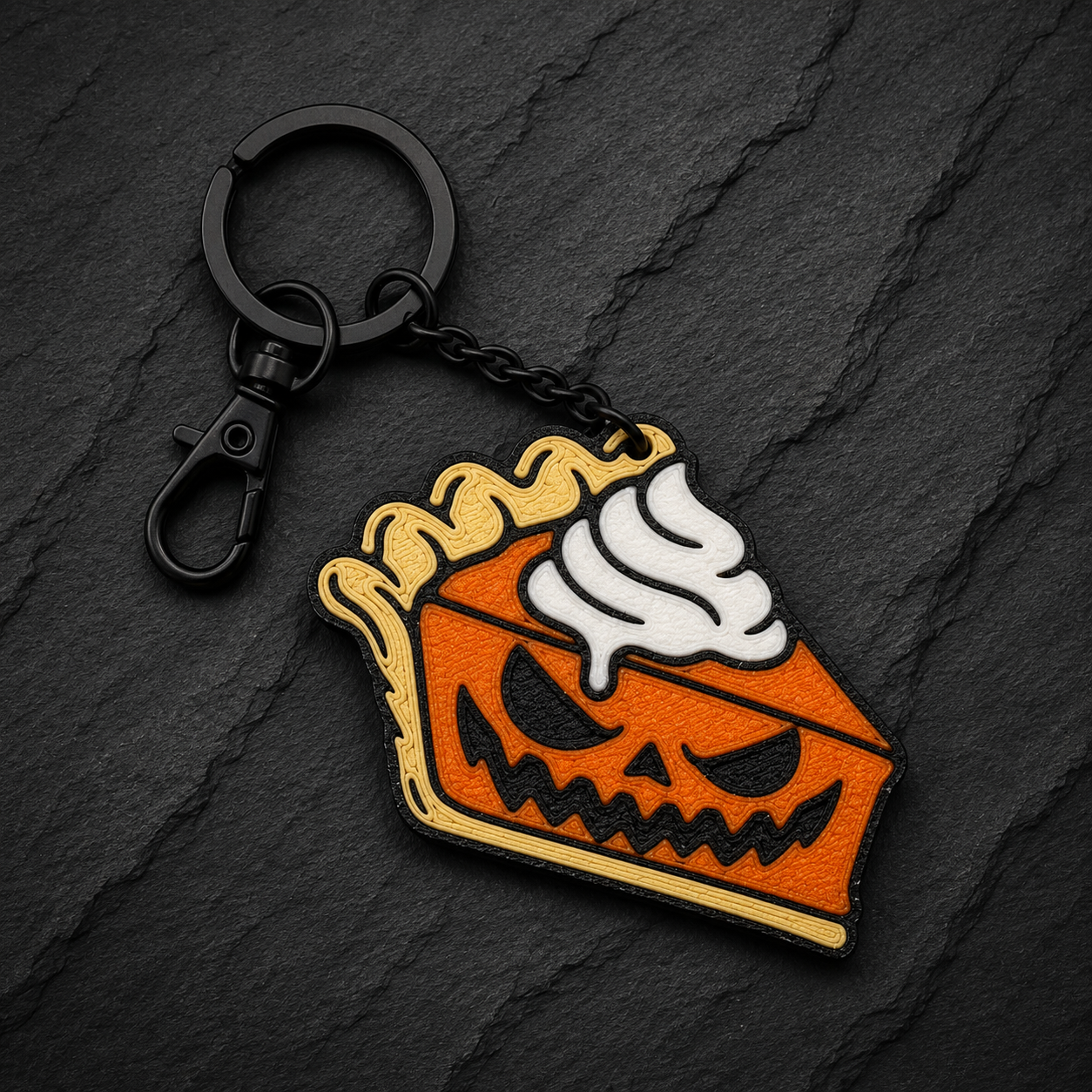 Evil Pumpkin Pie Keychain