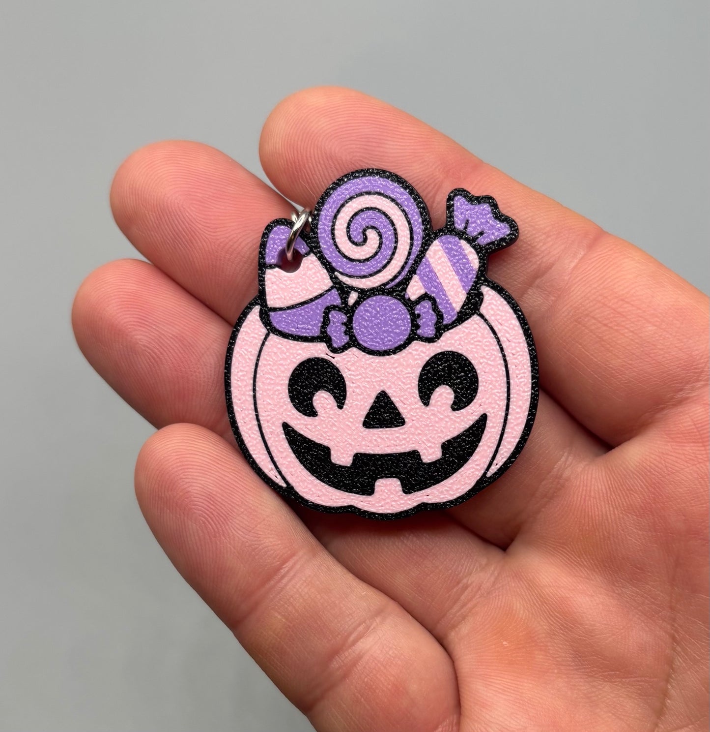 Pink Candy Pumpkin Keychain