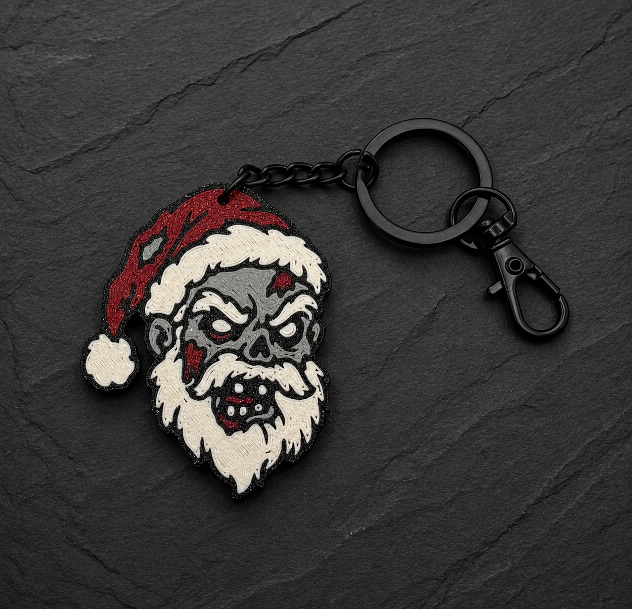 Zombie Santa Keychain