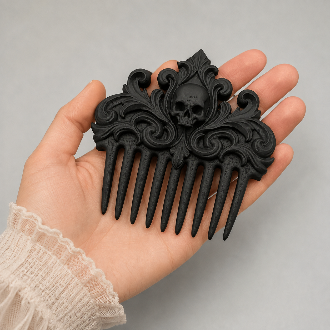 Gothic Skull Hair Comb