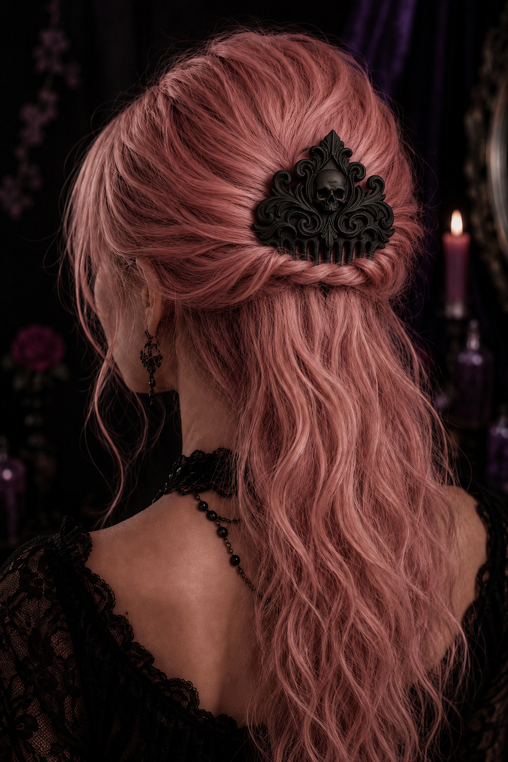 Gothic Skull Hair Comb
