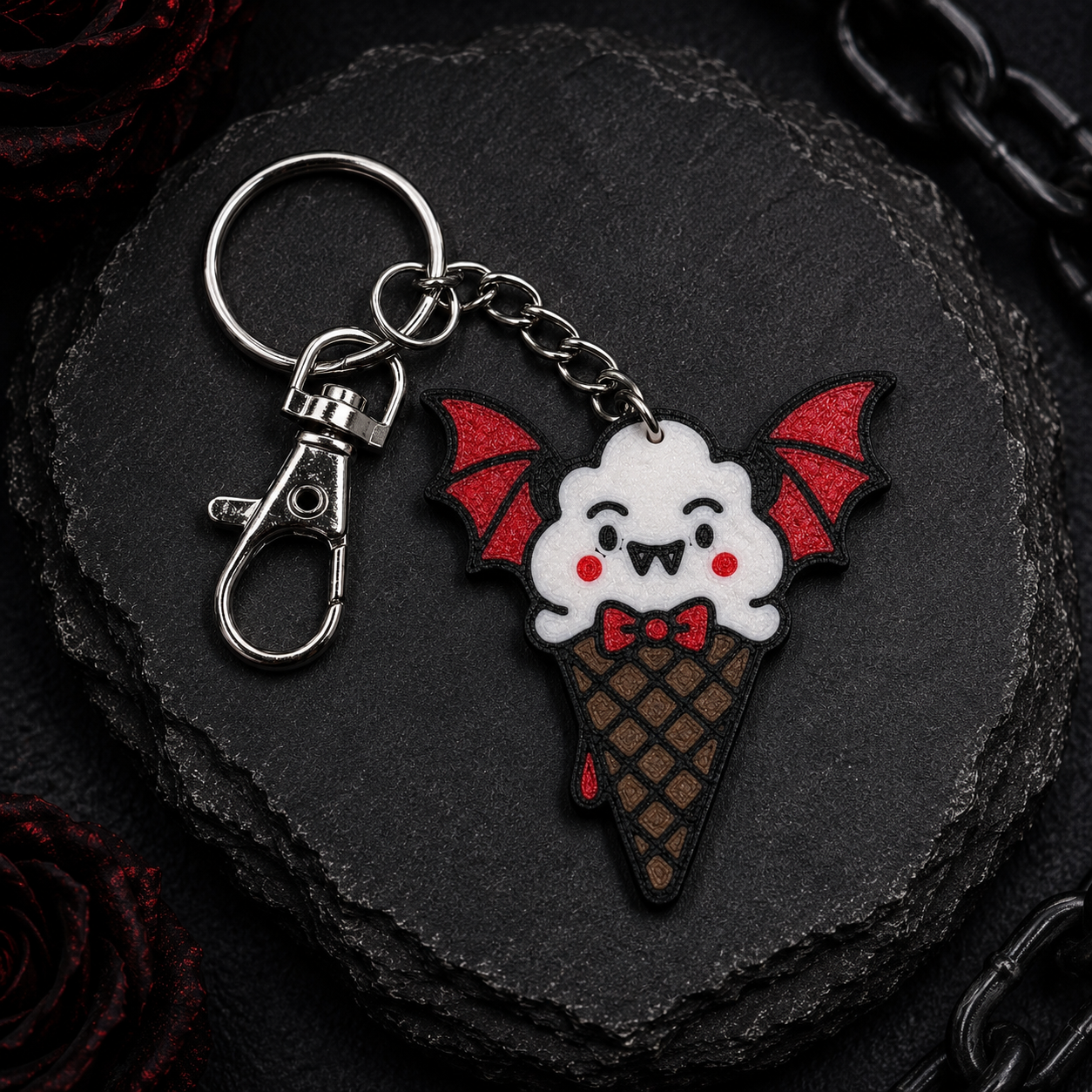 Battie Cream Keychain