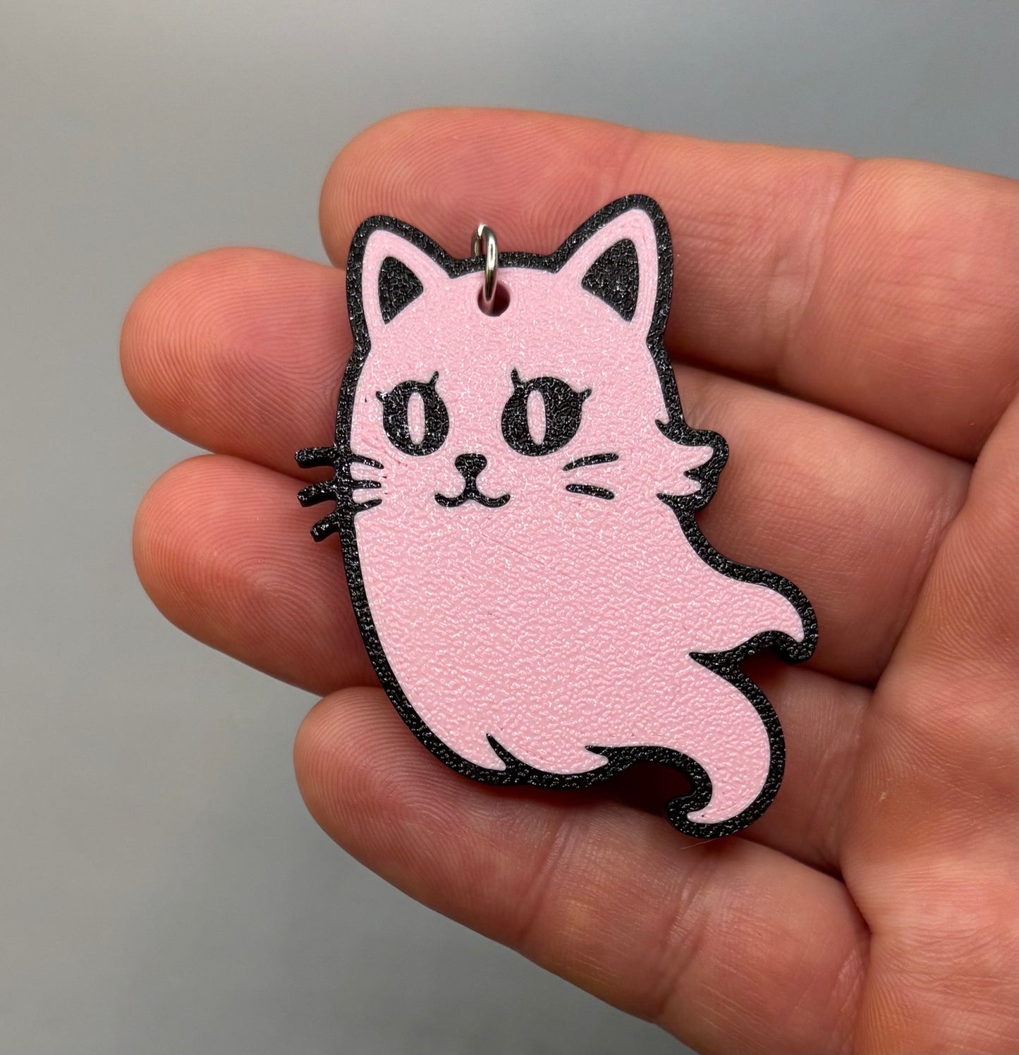 Ghost Cat Keychain