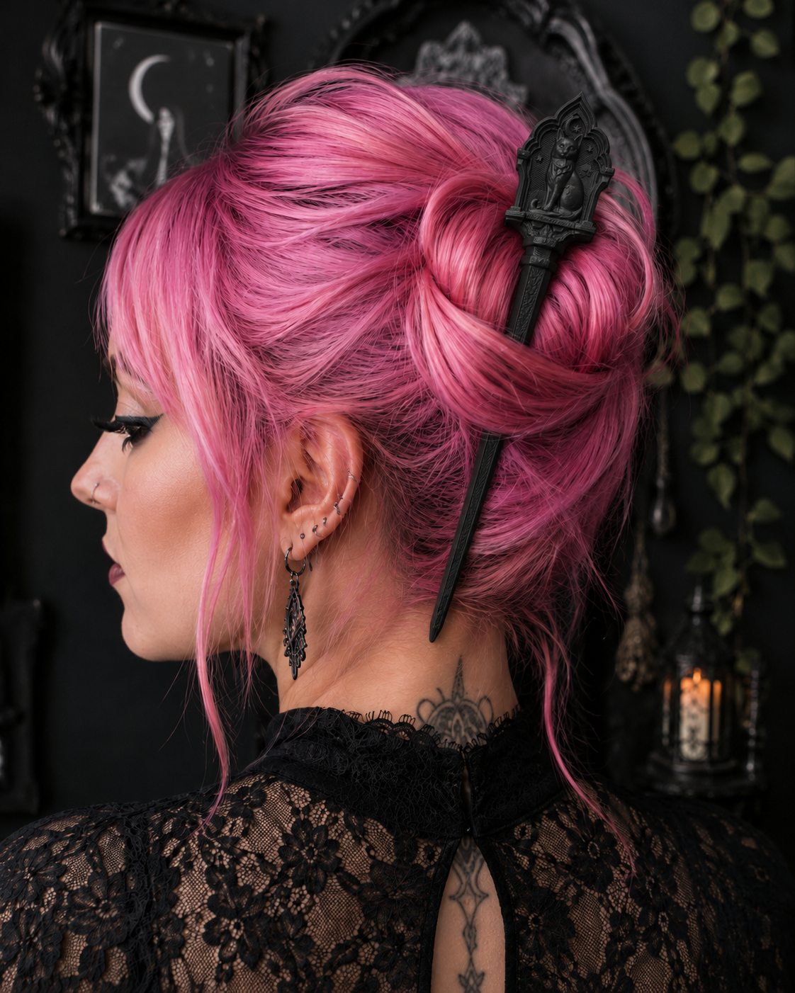 Gothic Cat Hair Stick