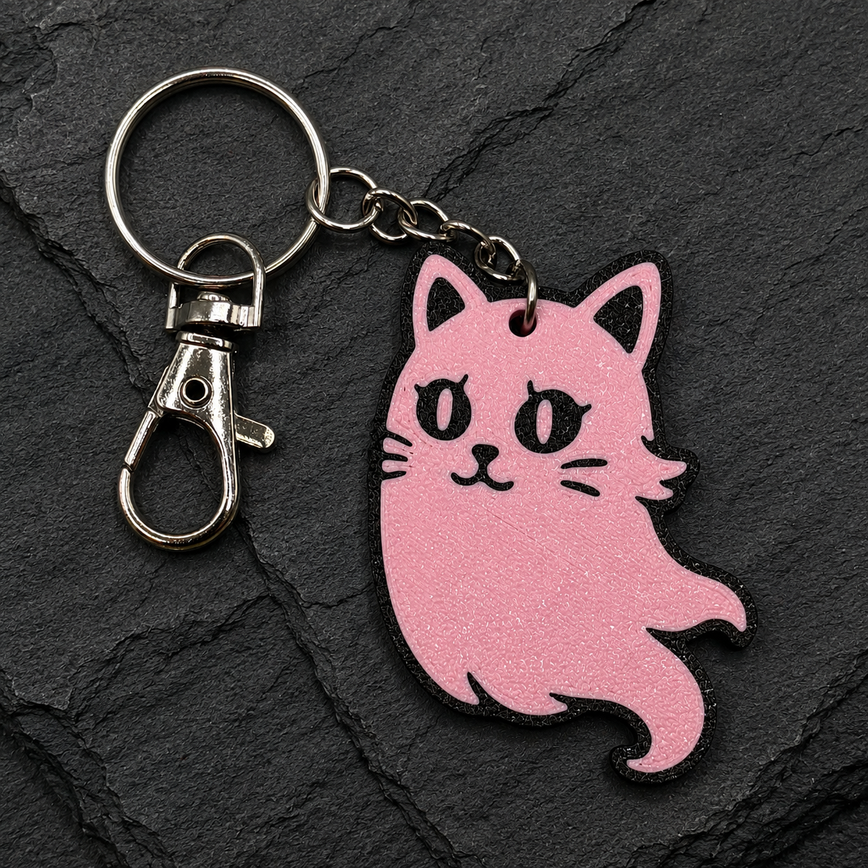 Ghost Cat Keychain