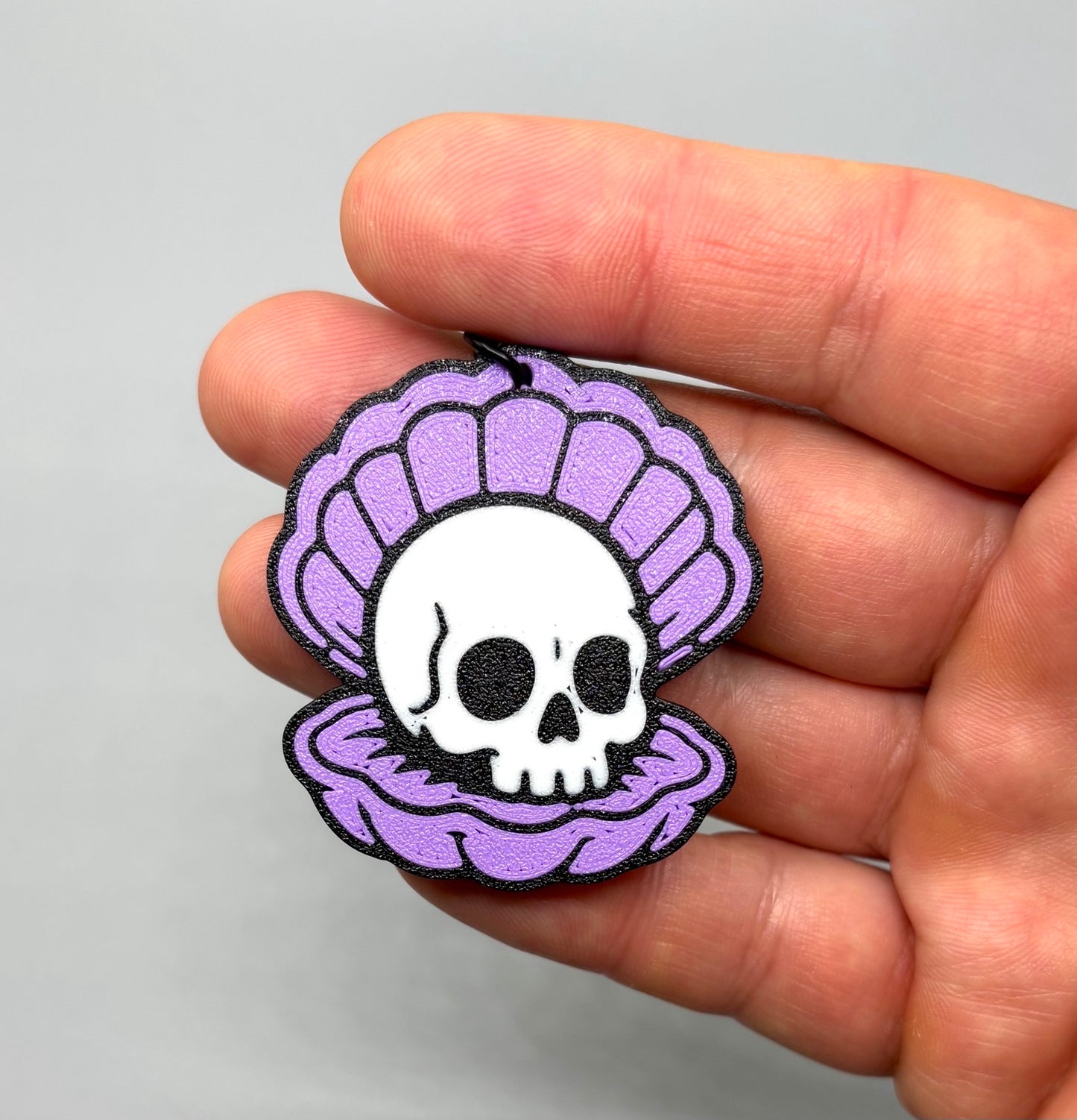 Clam Skull Keychain