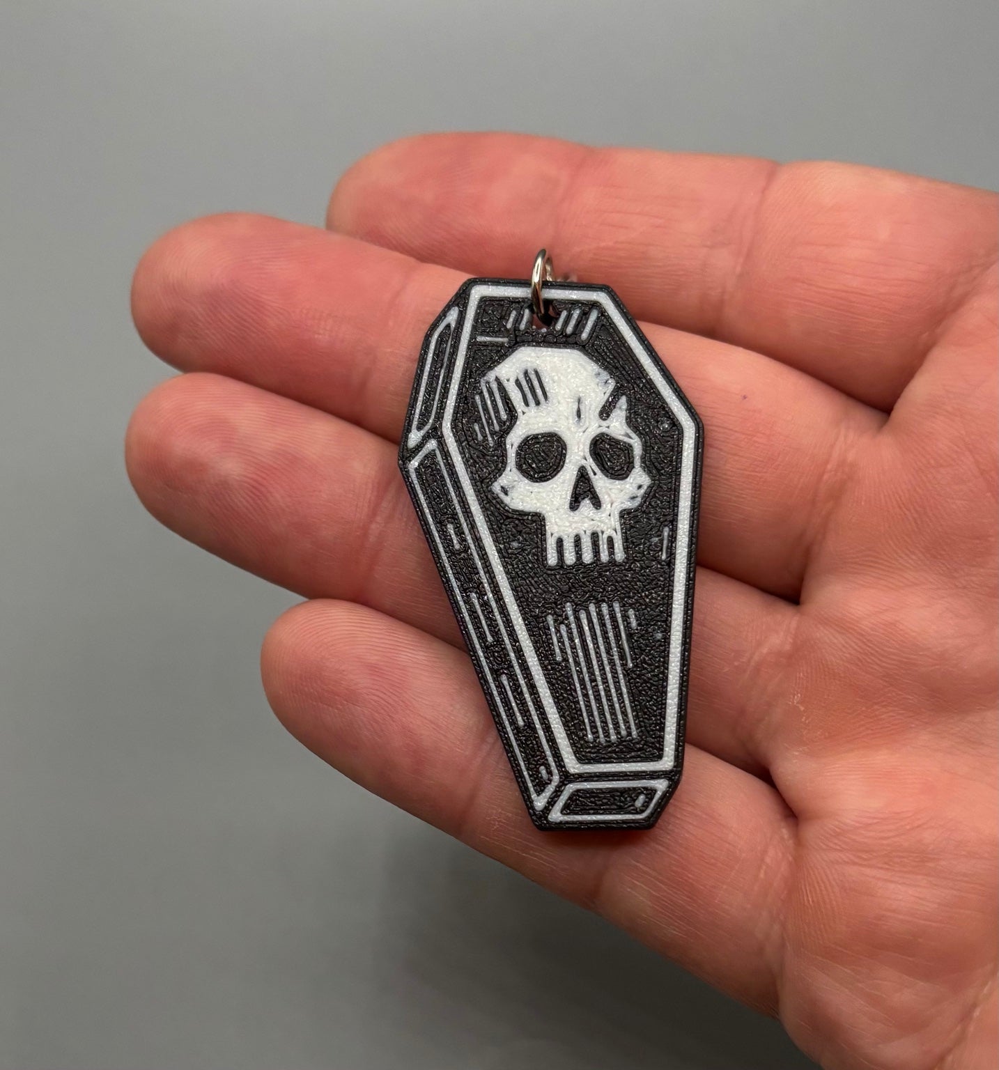 Coffin Skull Keychain