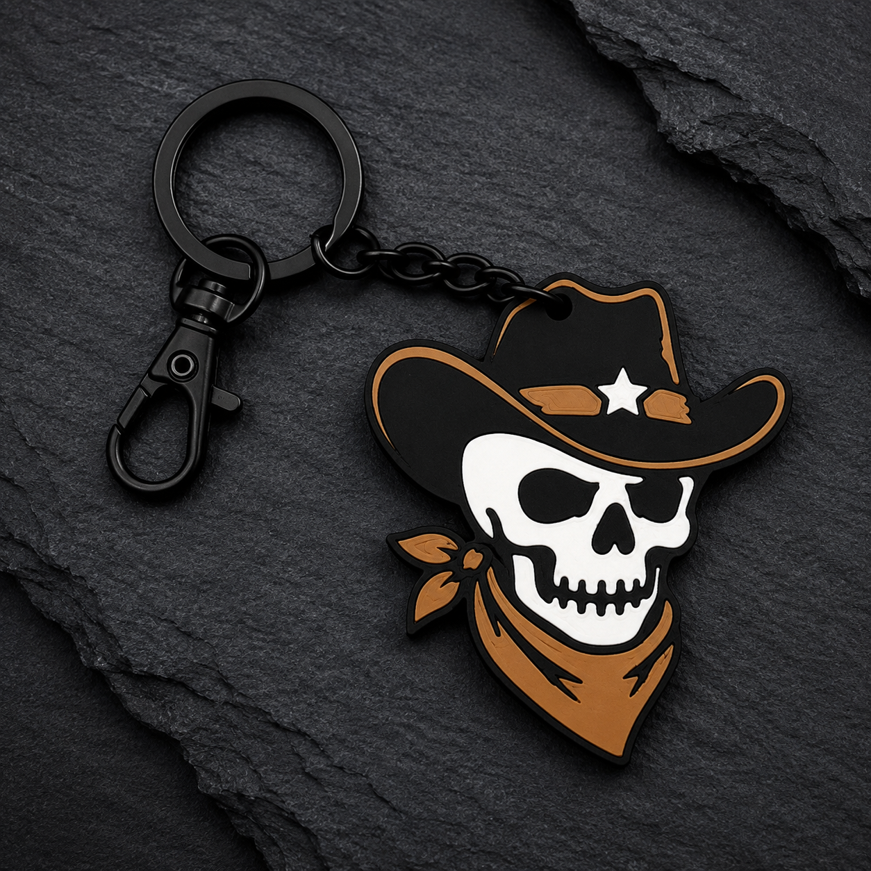 Cowboy Skull Keychain