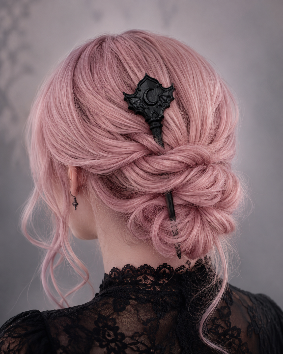 Crescent Bat Gothic Hair Stick