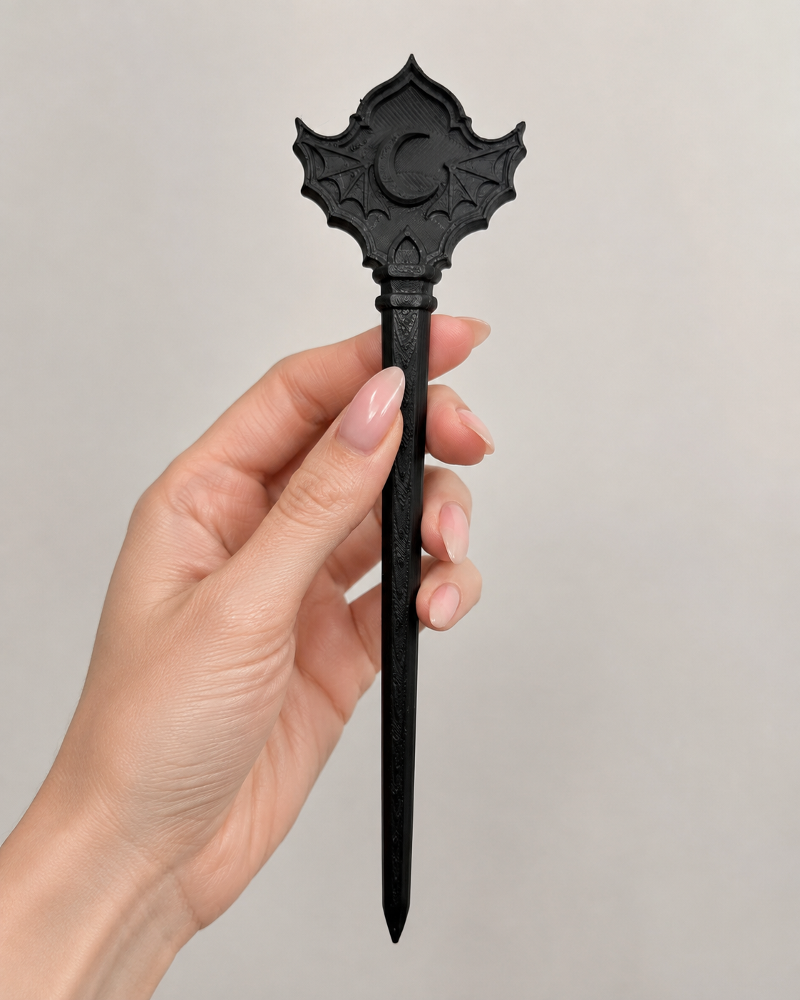 Crescent Bat Gothic Hair Stick