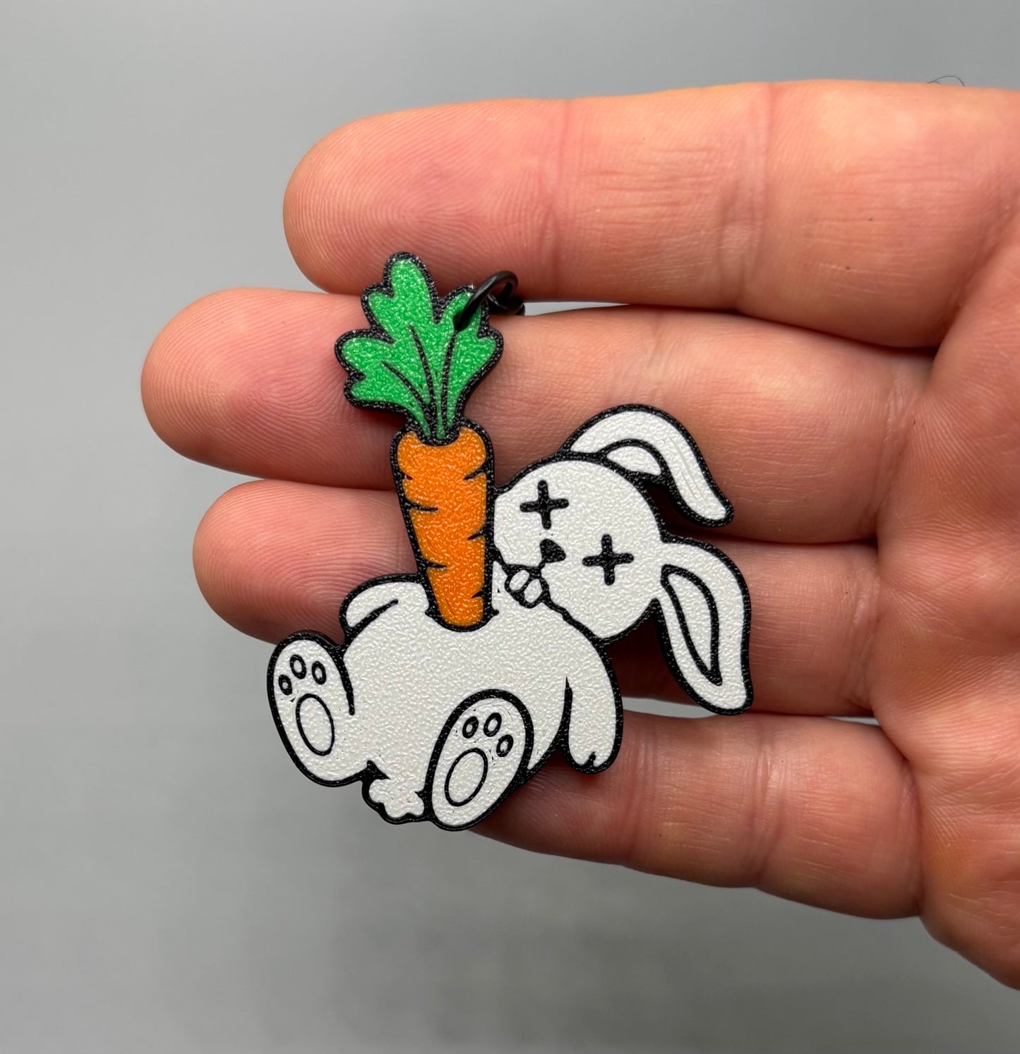Death by Carrot Bunny Keychain