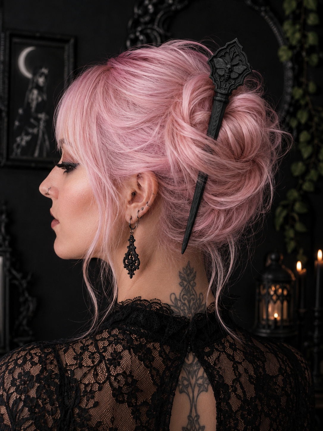 Gothic Death’s-Head Moth Hair Stick
