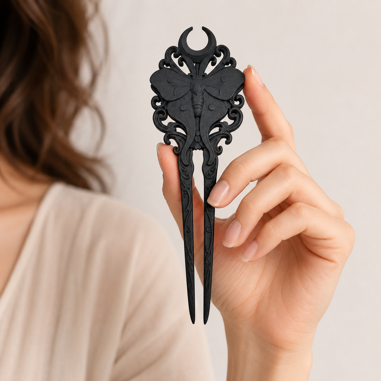 Luna Moth Gothic Hair Fork