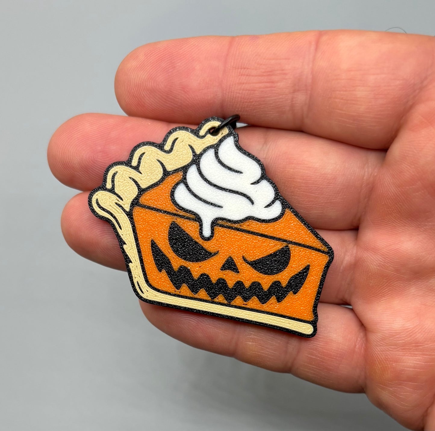 Evil Pumpkin Pie Keychain