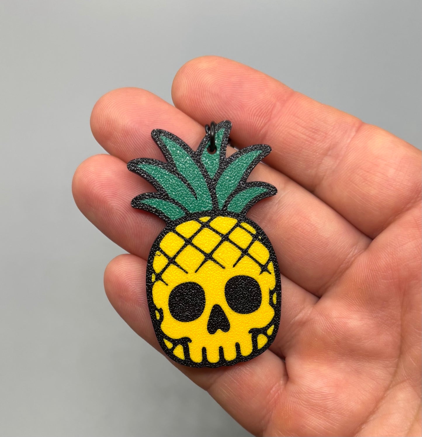 Pineapple Skull Keychain