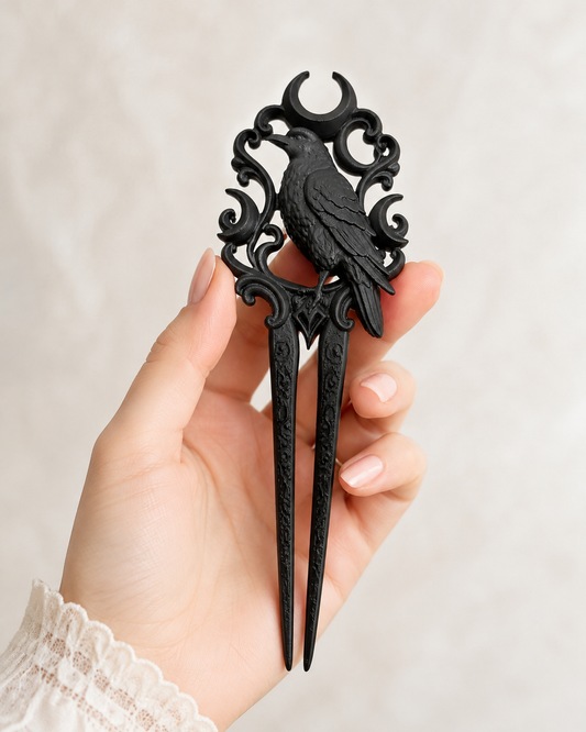 Raven Moon Gothic Hair Fork