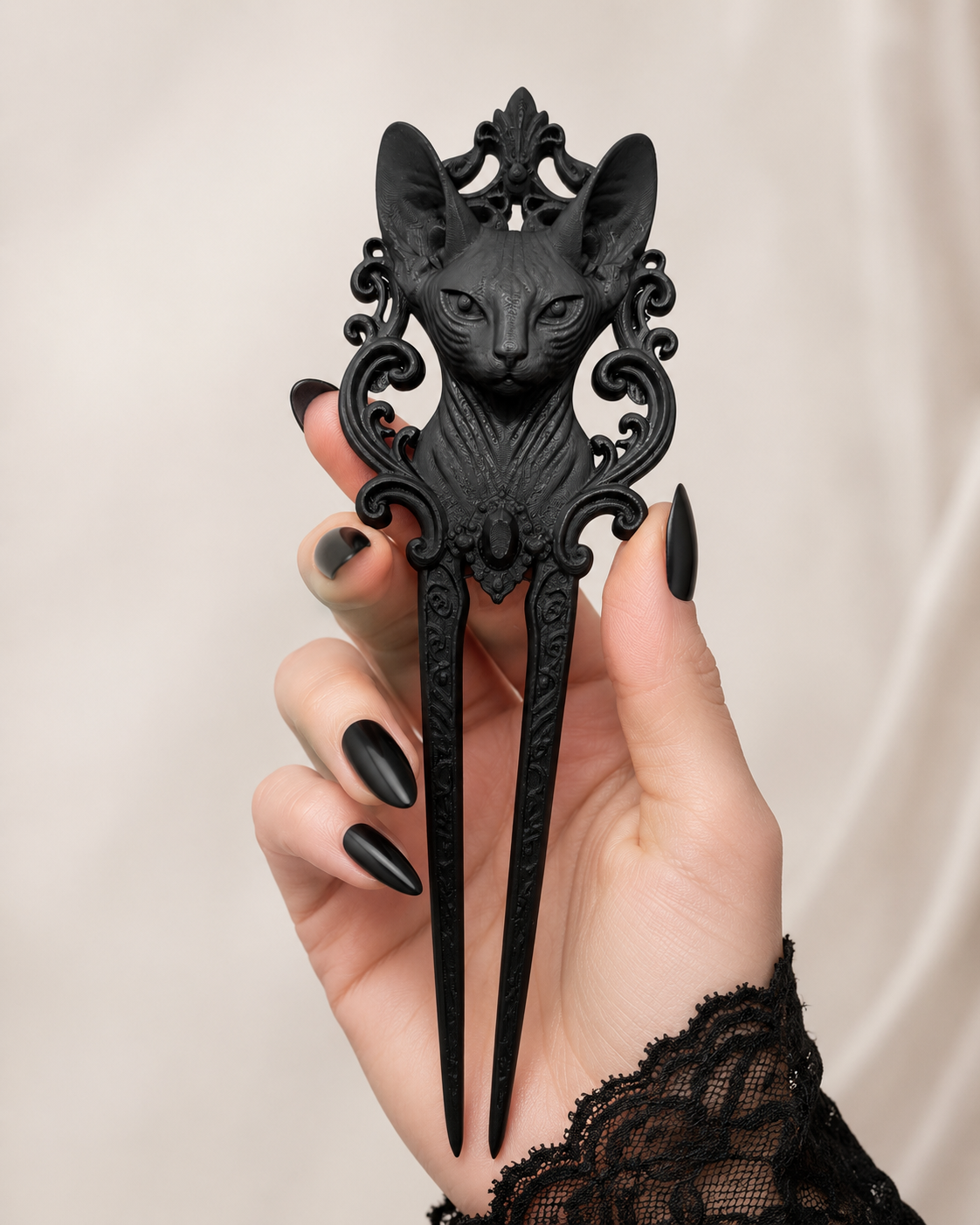 Sphynx Cat Gothic Hair Fork