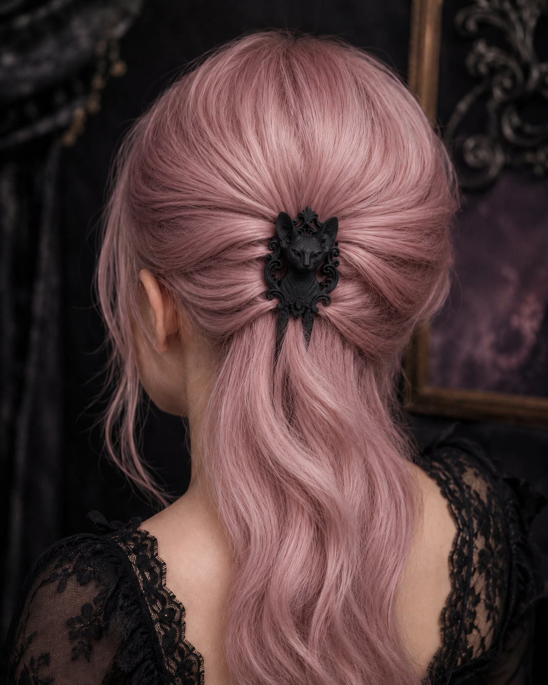 Sphynx Cat Gothic Hair Fork