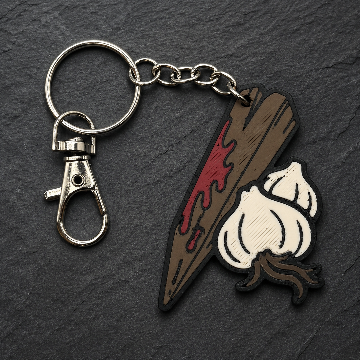 Stake & Garlic Keychain