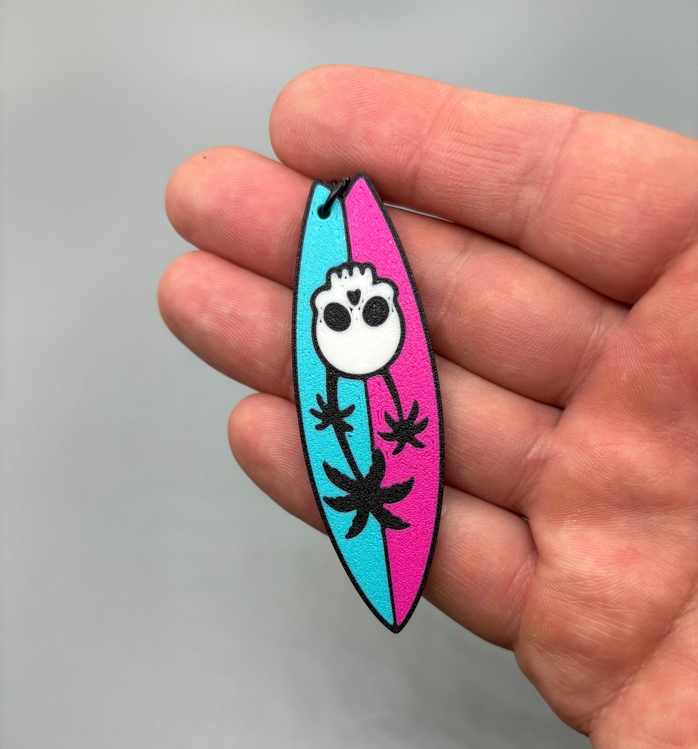 Surf Skull Keychain