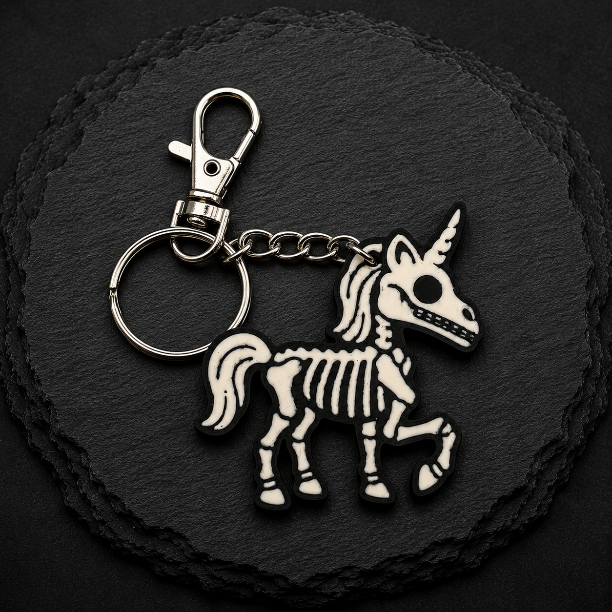 Skeleton Unicorn Keychain